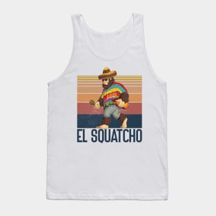 El Squatcho Poncho Western Bigfoot Sombrero Funny Sasquatch Tank Top